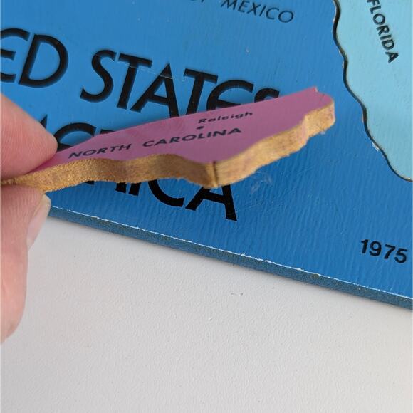 Vintage 1975 Judy/Instructo Wood Inlaid Continental United States Map Puzzle - Picture 15 of 16